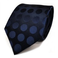 Tigertie Seidenkrawatte Blau Dunkelblau Schwarzblau Gepunktet - Krawatte Seide