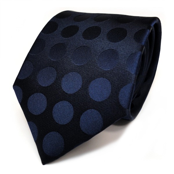 Tigertie Seidenkrawatte Blau Dunkelblau Schwarzblau Gepunktet - Krawatte Seide-image