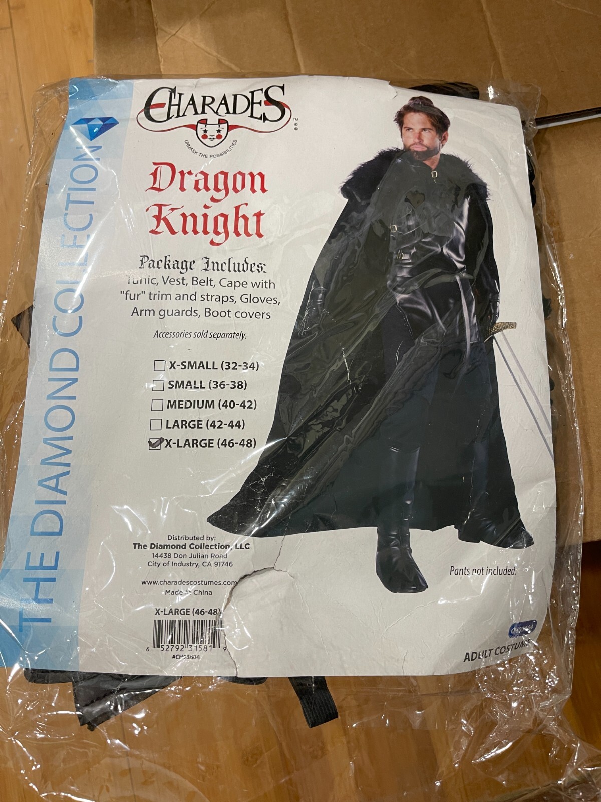 Men's Dragon Knight Costume XLG (GAME OF THRONES Jon Snow Night's Watch