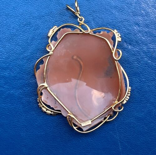 RARE Antique Vintage Style Art Deco Carved Shell Cameo Fully Hallmarked ITALY - Picture 6 of 13