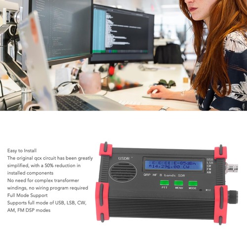 Shortwave Radio Transceiver 8 Band SDR QRP SSB CW Transceiver With Microphone - Zdjęcie 7 z 22