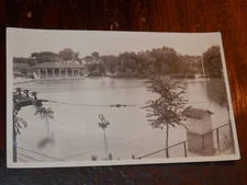 COLVIN PARK IL - RARE EARLY REAL-PHOTO POSTCARD - FLOODED BASEBALL FIELD
