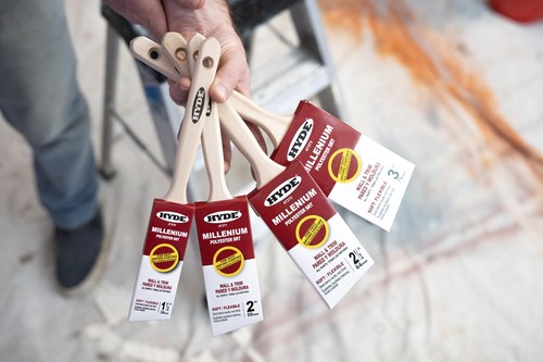 Hyde Millenium Angled Sash Paint Brush, Flat, Soft Polyester SRT w/Wood Handle - Bild 4 von 4