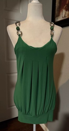 Vintage Y2K Jewel Straps Camisole grün hinten offen Damen Gr. L USA - Bild 5 von 24