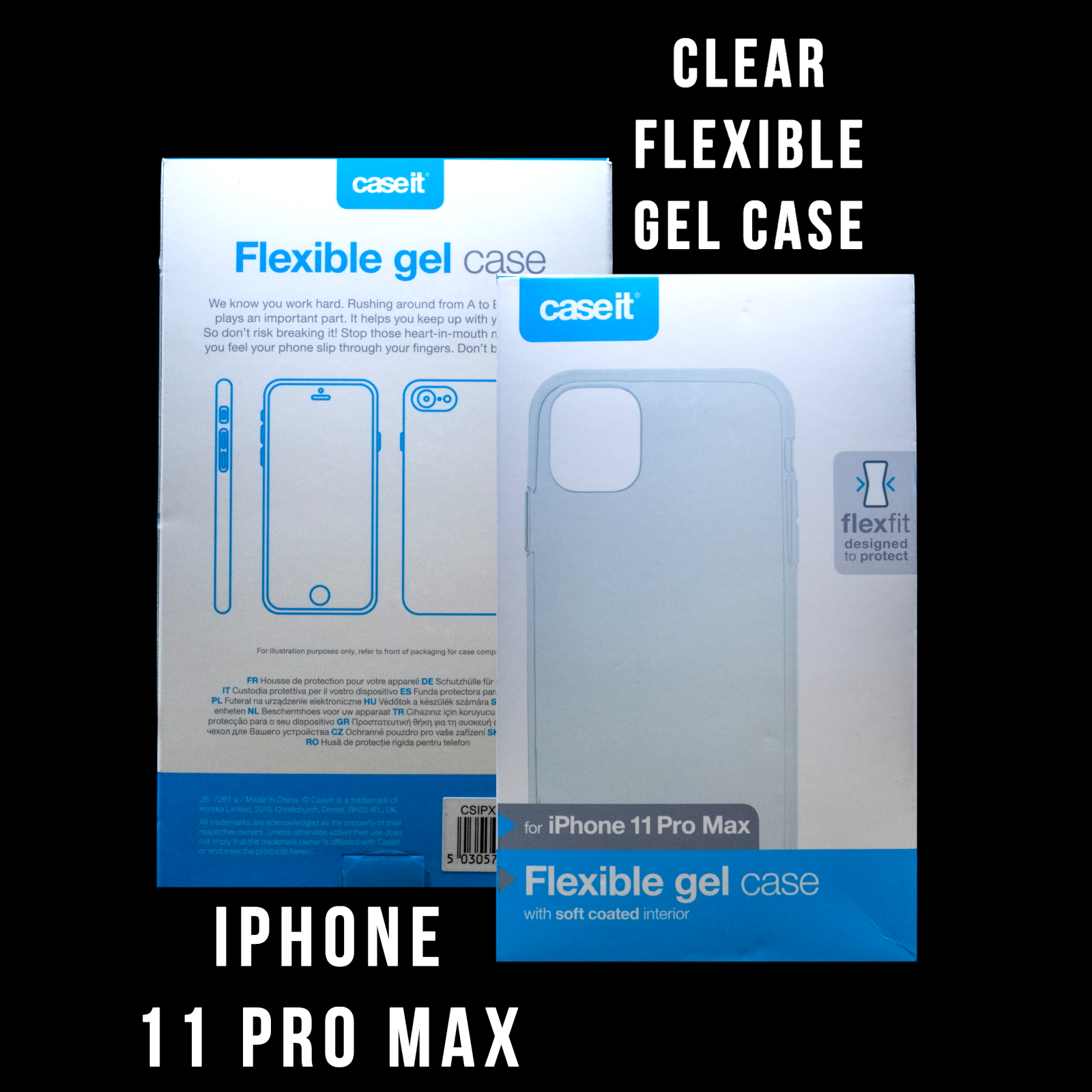 CASEIT 11 Pro Max Gel Silicone Clear Case Back Cover for Apple iPhone 11 Pro Max