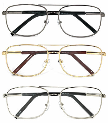 Pilot Reading Glasses Classic Square Retro Metal Frame Spring Hinge Reader
