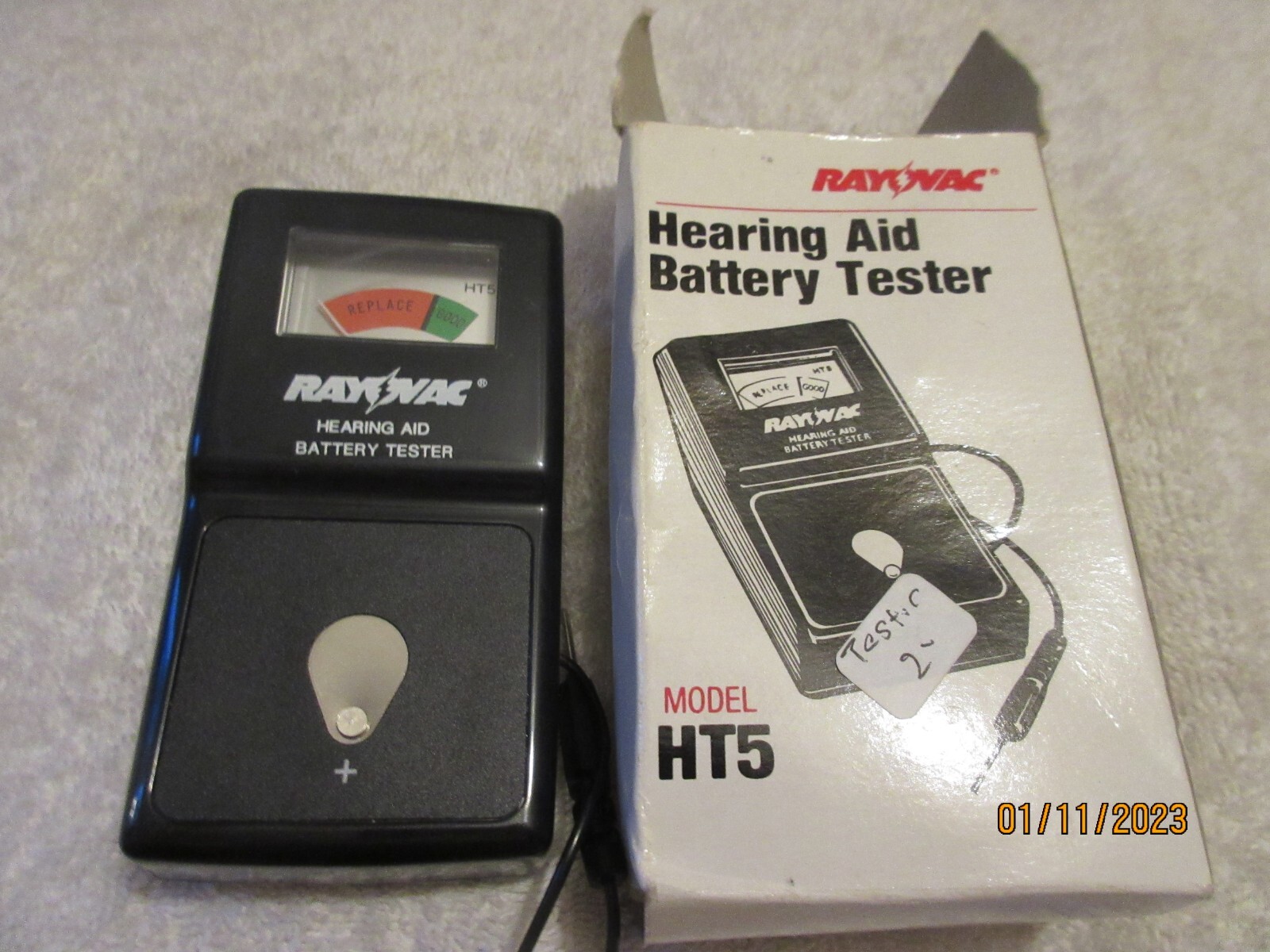 Vintage RAYOVAC Hearing Aid Battery Tester Model HT5&nbsp;In Ori