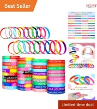 60 Motivational Silicone Wristbands 20 Styles Inspirational Gifts Unisex Brac...