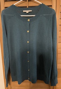 NWOT Ann Taylor Dark Green Long Sleeve Cardigan Sweater Size L