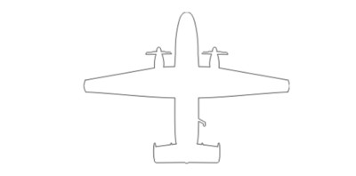 4'' us military aircraft silhouette c-2a grumman greyhound white decal usa made