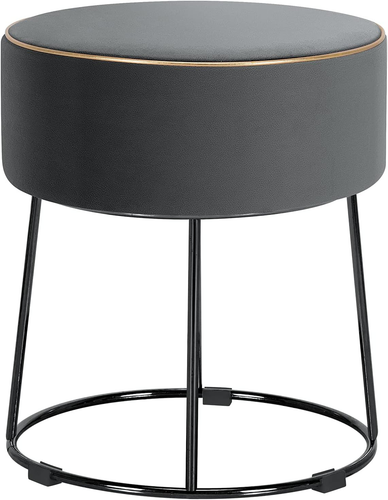 STORAGEBUD Pouf rotondo con contenitore, pouf bouclé, poggiapiedi