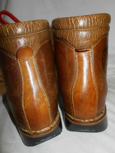 Excellent PMS By Stellina Men's Caramel Leather Italian Hiking Boots Sz 7.5 Rare - 第 5/9 張圖片