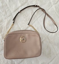 Michael Kors Fulton Leather Large Aluminum East West Crossbody