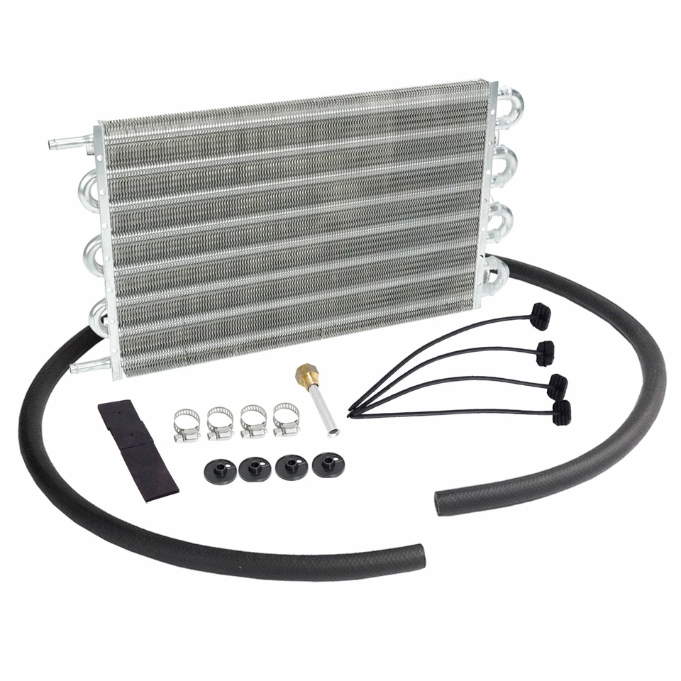 Universal 15-1/2" Radiator Transmission Oil Cooler Aluminum&10" Cooling Fan Kit - Image 3 of 4