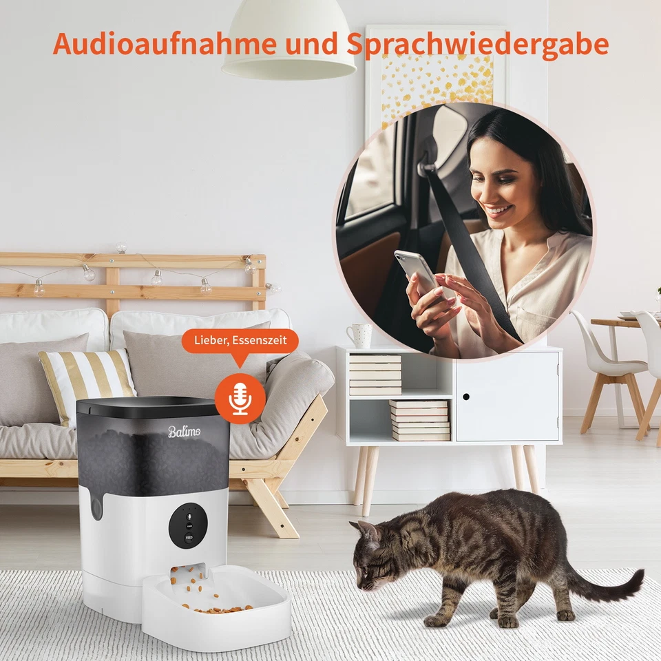 WIFI Katzen Hunde Futterautomat Automatischer Futterspender Trockenfutterspender - Bild 3 von 4