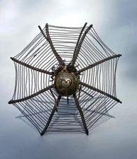 Antique Victorian Silver Small 2” Spider Web Art Place Card Holder Jewelry Pin