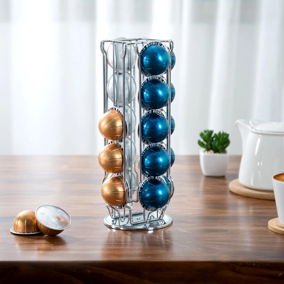 银色金属 Vertuo Pod 旋转木马咖啡胶囊支架,咖啡包支架 — 第 2/4 张图片