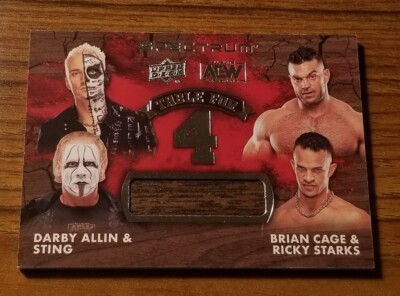 2021 Upper Deck AEW Spectrum Table for 4 Match Used Mem Allin STING Cage Starks