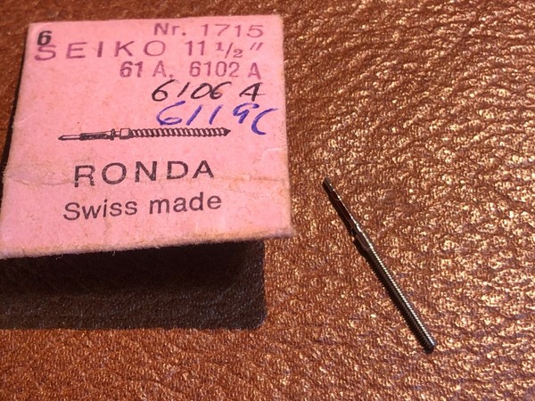 SEIKO  61A, 6102A, 6106A,   Winding stem, Tija, tige de remontoir, RONDA,  Swiss