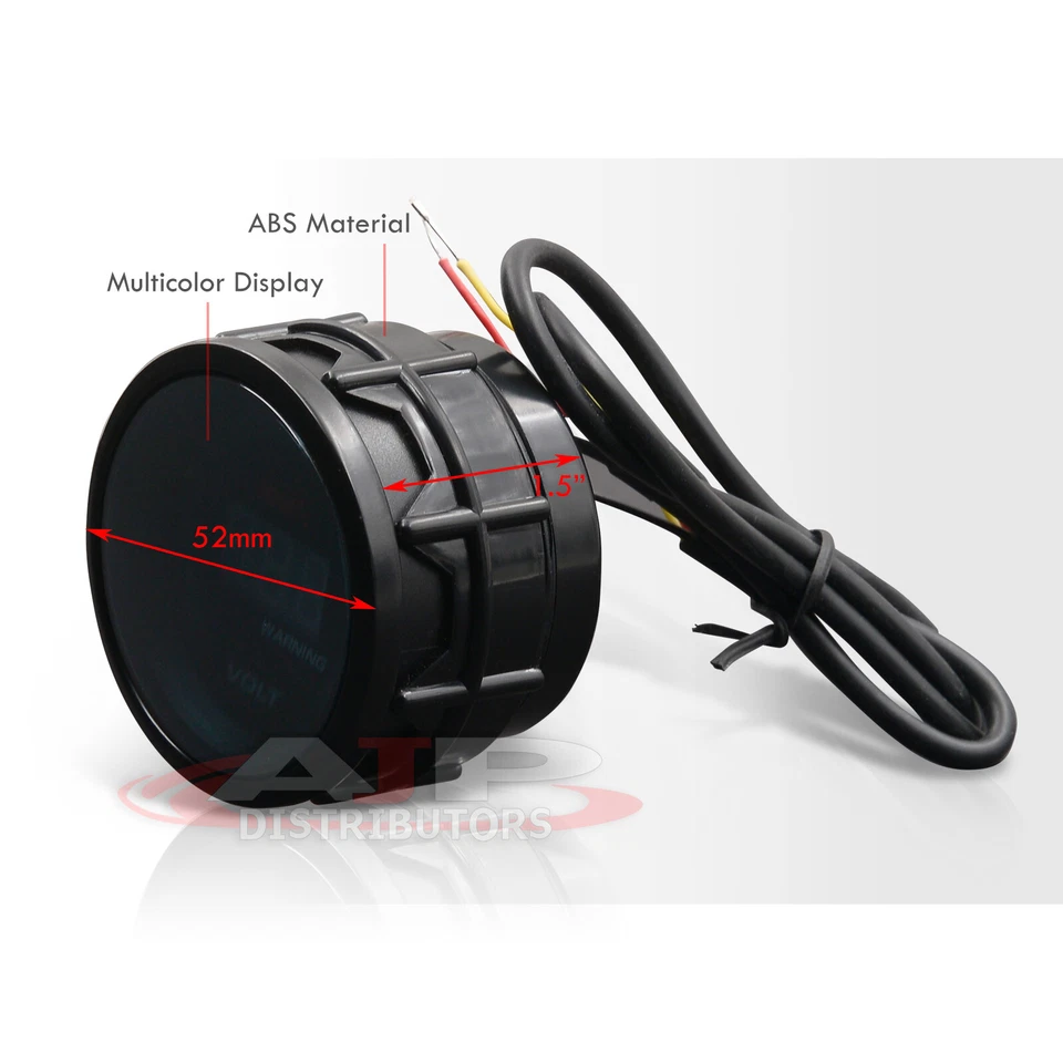 Digital JDM Blue LED RPM Volt Voltage 52MM Car Gauge Meter Smoke For Honda Foto 3 de 4