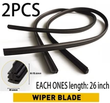 (2PCS)6mm Auto Car Bus Rubber Wiper Blade Refill Replacement Strip Universal 26"