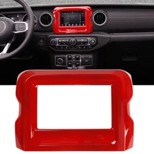 7 inch GPS Navigation Panel Cover Trim decor For Jeep Wrangler JL JT 2018-23 Red