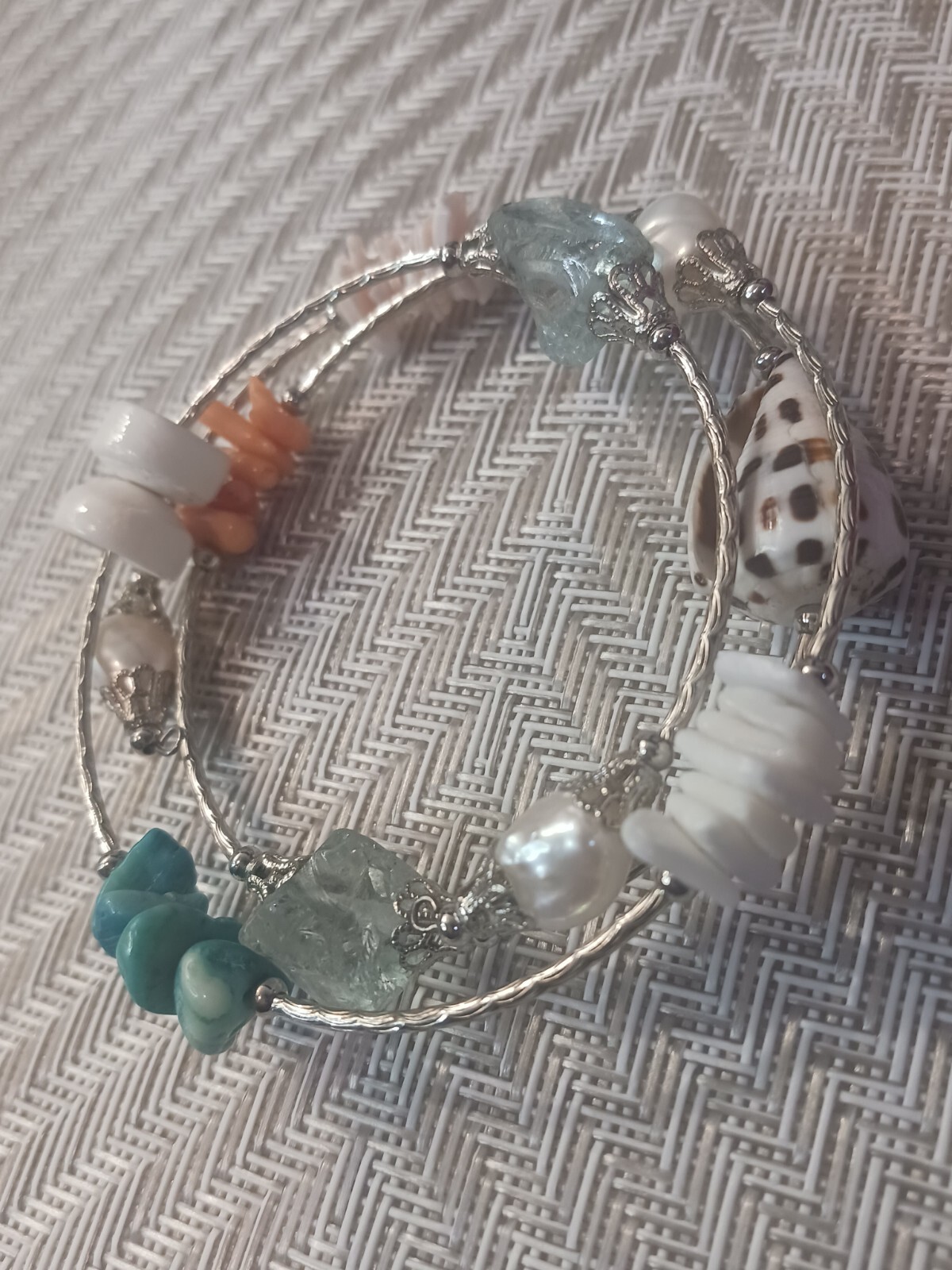 Ocean Inspired Twisted Memory Wire Bracelet Seash… - image 7