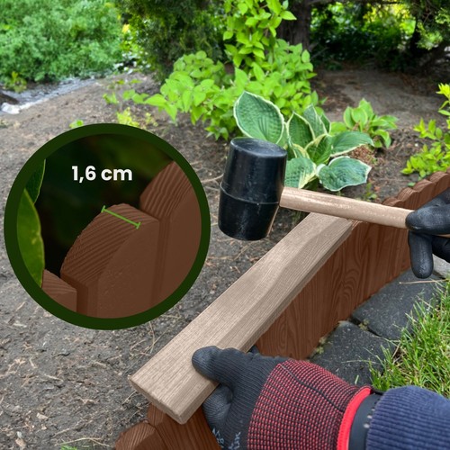Floranica Rollborder Clôture de Jardin 200 cm Flexible en Bois de Pin Bordure - Picture 54 of 55