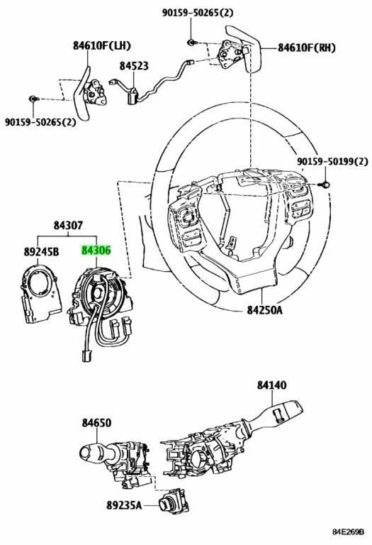 SUBESJUNTO DE CABLE GENUINO TOYOTA, ESPIRAL 84308 - 53011 Foto 3 de 3