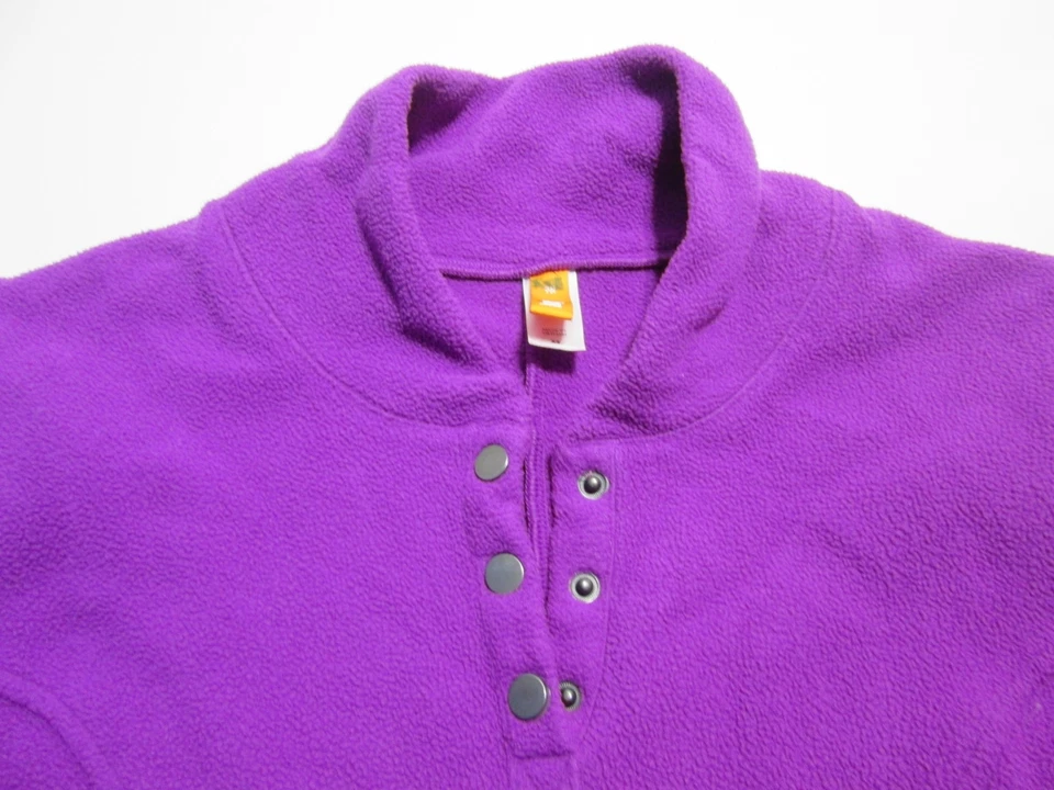 Camisa polar Lucy para mujer talla XS púrpura manga larga botones logotipo ropa deportiva Foto 4 de 4