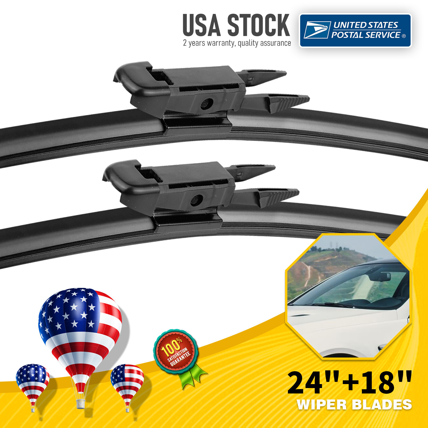 Original Equipment Bracketless Windshield Wiper Blades 24