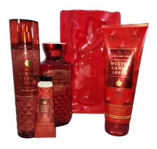 Bath & Body Works Winter Candy Apple Mist, Gel, Body & Hand Cream 4pc Gift Set