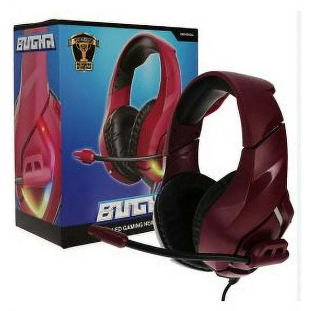 Bugha LED Gaming Headset w/Microphone Red eBay