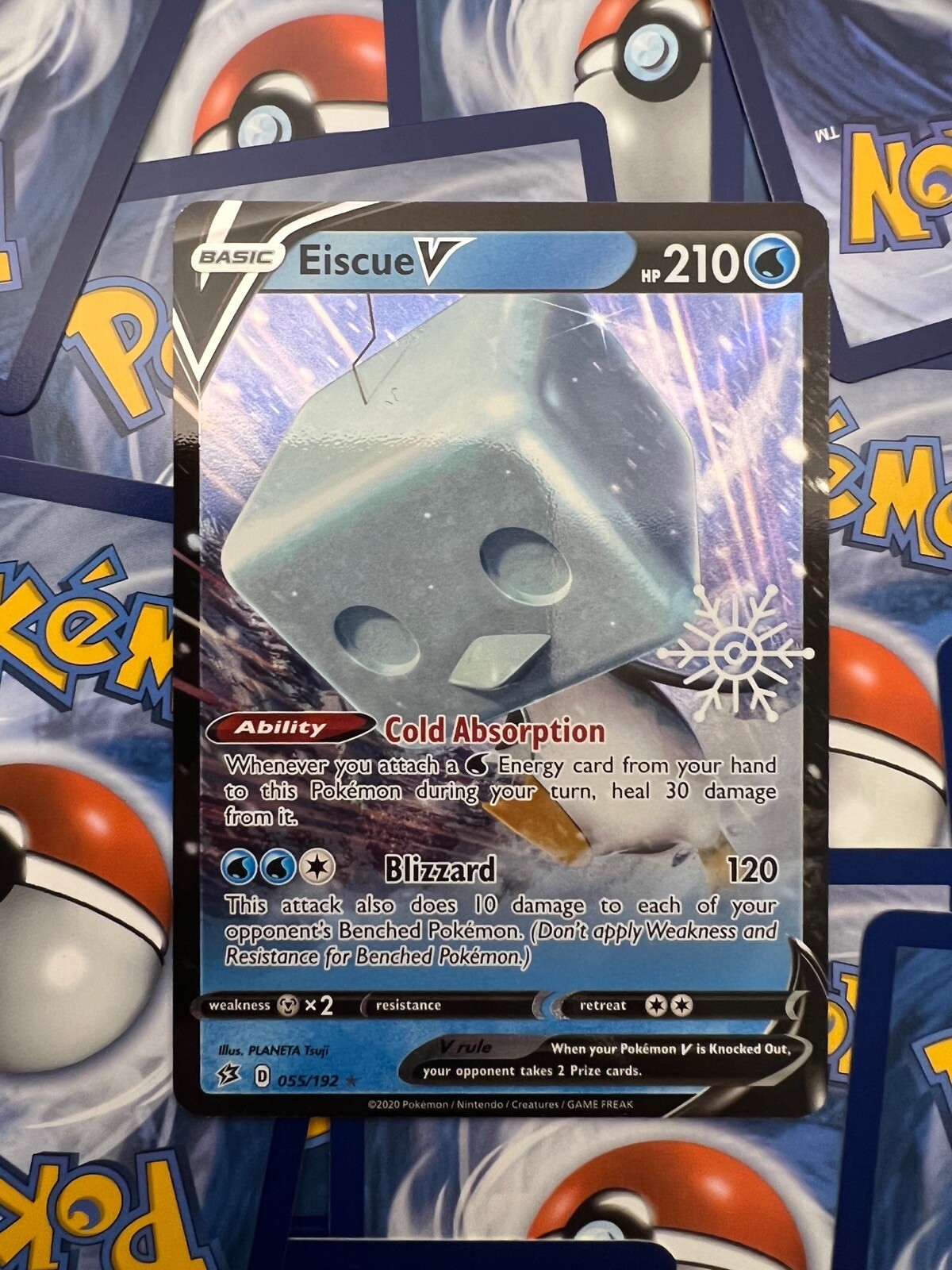 Pokemon TCG Card Holiday Advent Calendar Stamp Eiscue V 55/192 Full Art