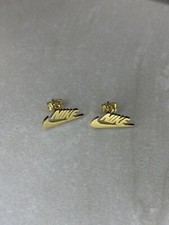 Nike Earrings - Nike Swoosh Earrings - Gold Studs - Tarnish Free
