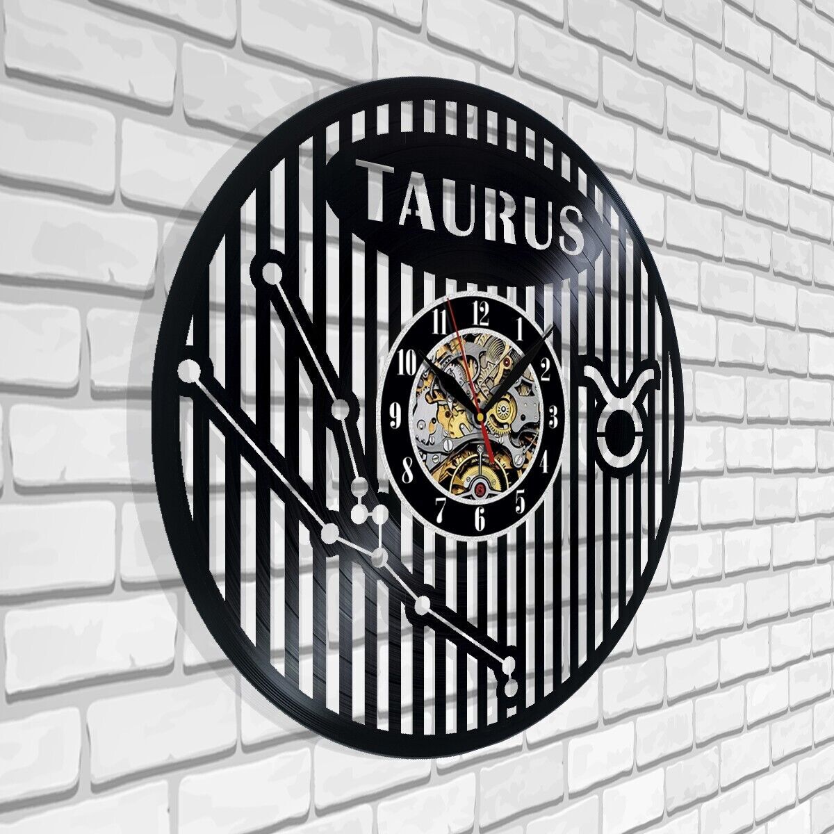Taurus Zodiac Sign Constellation Vinyl Wall Clock Gift Surprise Birthdays Decor