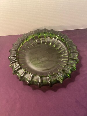 Vintage Mid Century Thick Green 10 Inch Ashtray Nice!