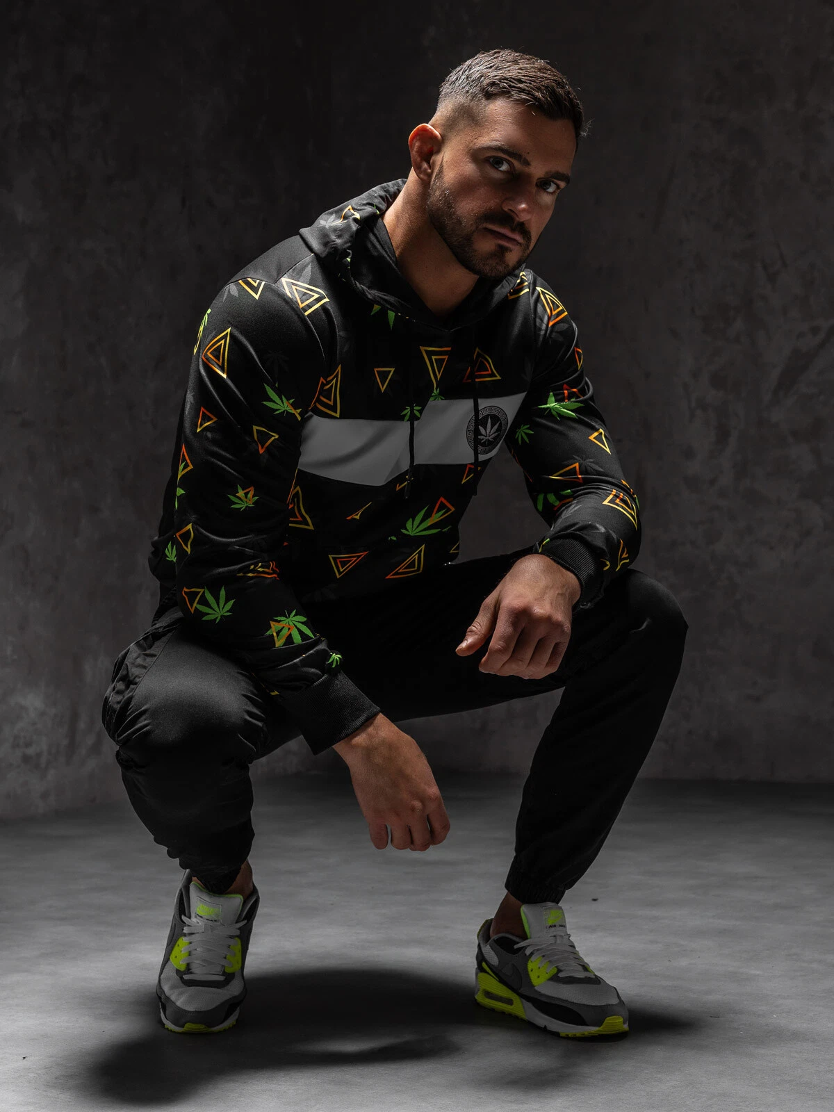 SACAI Sweatshirt Hoodie Kapuzenpullover Pullover Print Aufdruck Men Herren BOLF Motiv