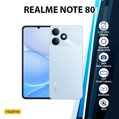 realme note9s美品 NEW Realme Note 80 Android Cell Phone (4GB+64GB/BLUE/Global Ver