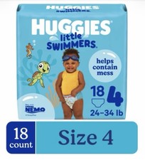 Huggies Little Swimmers Disposable Swim Diapers, Size 4 24-34 lbs , 18 Ct.