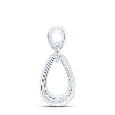 925 Sterling Silber echter Diamant Damen ineinander verschlungen Träne Anhänger 0,03 ct