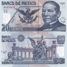 Mexico 20 Pesos 2006 P 116f Polymer Y Serie UNC NR No Reserve