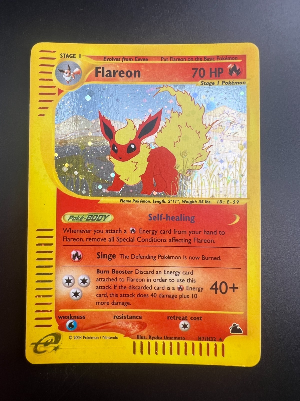 Flareon - H7/H32 - Pokemon Skyridge Holo Rare Card LP