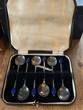 Boxed Set Silver Plated 10 cm  EPNS six coffee bean Spoons 