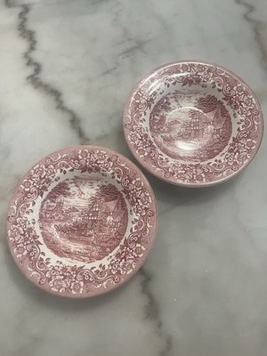 Set Of 2 Soup Bowl Staffordshire Engravings 17th Century