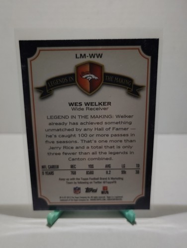 2013 Topps - Legends in the Making #LM-WW Wes Welker - Imagen 2 de 2