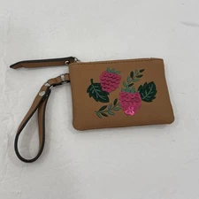 Brown Leather Small Coin Holder Change Purse Zipper Size 4 Inches 3 Inches