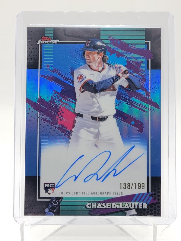 CHASE DELAUTER 2026 TOPPS FINEST ROOKIE AUTO SKY BLUE REFRACTOR /199 Q3967
