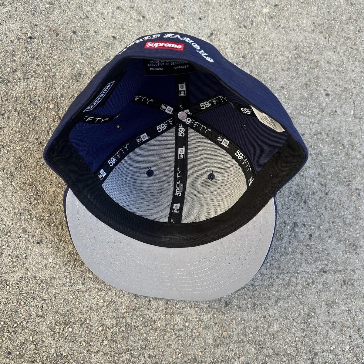 Supreme Gold Cross S Logo New Era Wool Fitted Hat Sz 7 3/8