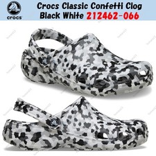 Image of Crocs Classic Confetti Clog Black White 212462-066 Unisex Size